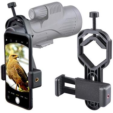 Imagem de Starboosa Adaptador de telescópio para smartphone, suporte de câmera, suporte universal para telefone, funciona com telescópio, microscópio, binóculo monocular – Compatível com iPhone, Samsung, HTC, LG e Smartphone