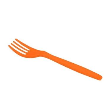 Imagem de Garfo sobremesa laranja c/50un. - PLASTILANIA