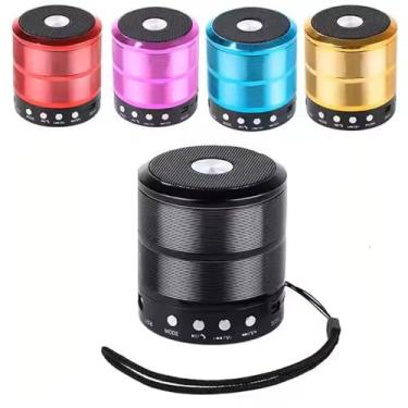Imagem de Mini Caixinha De Som Bluetooth Portátil Usb Mp3 P2 Sd Rádio Fm Ws-887 / Caixa de Som Portátil Mini Speaker Bluetooth - Preta