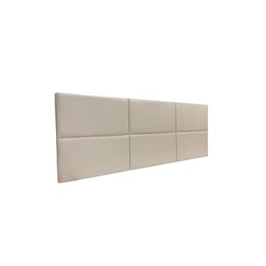 Imagem de Cabeceira Estofada Casal 6 Blocos Não é Segredo Courvin Bege 140x60