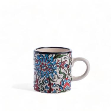 Imagem de EVANILIFE Copo de café expresso de cerâmica, caneca feita à mão de 142 g, xícara de cappuccino e latte de 6 cm, Demitasse multicolorida, pode ser lavada na lava-louças, pequena xícara de café, ideal