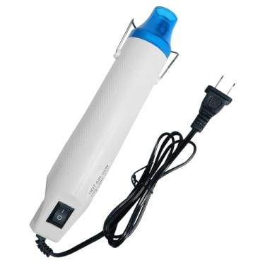 Imagem de Pistola de calor para artesanato, mini pistola de ar quente para artesanato DIY, pistola de aquecimento, ferramenta de pistola de calor portátil para gravação em relevo e tinta de secagem (branca)