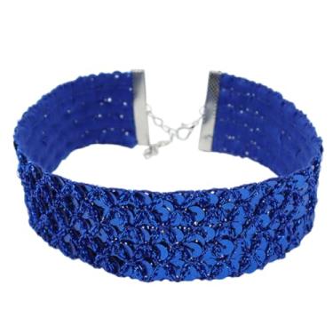 Imagem de DATOA Colar grosso e sexy, gola curta, brilhante, com lantejoulas grossas, gargantilha, bijuteria de festa para mulheres, Zinco, Sem Pedra Preciosa