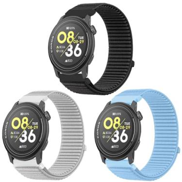 Imagem de LeyuBand Pacote com 3 pulseiras de nylon compatíveis com COROS PACE 3/APEX 2 PRO/Pace Pro/APEX PRO/APEX 46 mm, pulseira de relógio macia respirável de 22 mm para homens e mulheres