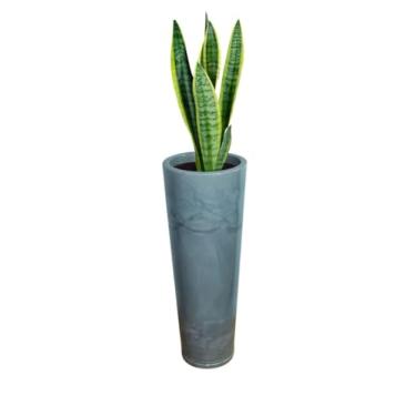 Imagem de Vaso Coluna Classic Ibiza marmorizado 2 para plantar ideal para plantas decorativas naturais e artificiais área interna e externa. (cinza marmorizado)