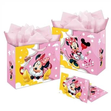 Imagem de Zaprosze Saco de presente de aniversário com papel de seda e cartão de felicitações Sacos de papel de embrulho grande temático para festa de aniversário para meninas aniversário chá de bebê decoração