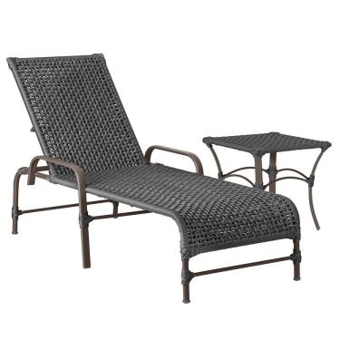 Imagem de Espreguiçadeira Catar Mesa Corda Náutica Piscina Trama Preto