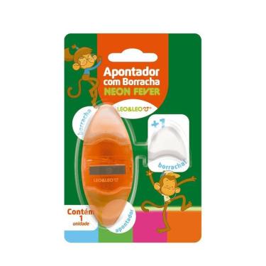 Imagem de Apontador Com Deposito E Borracha Neon Leo&Leo Laranja