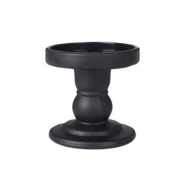 Imagem de Castiçal de vidro com pilar preto, castiçal, suporte de vela para casa, mesa de jantar, centro de mesa de casamento, decoração de casa (sem velas)