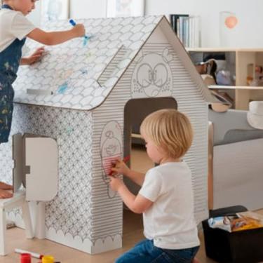 Imagem de BEPLACE Casinha Encantada de Papelão Infantil - Montar, Brincar e Colorir