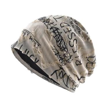 Imagem de Gorros Unissex Vintage Com Estampa De Letras Desgastadas, Forrados Com