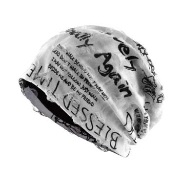 Imagem de Gorros Unissex Vintage Com Estampa De Letras Desgastadas, Forrados Com