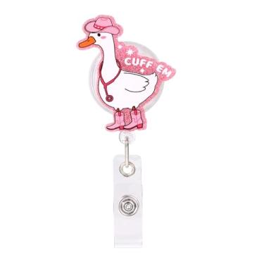 Imagem de Ganso Engraçado Porta-Crachá de Enfermeira, Acrílico Retrátil Porta-Crachá Cuffem Fofo Cartão Identificação Clipe para Estudantes Enfermagem e Funcionários Hospitais (Modelo Estetoscópio)