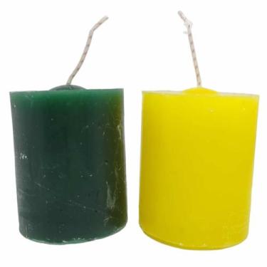 Imagem de Kit vela no copo pvc verde e amarela 3 dias 6cm - un - AIB VELAS