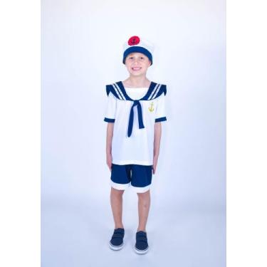 Imagem de Fantasia Infantil Menino Marinheiro Com Boina Muvilê - Muvile, 8