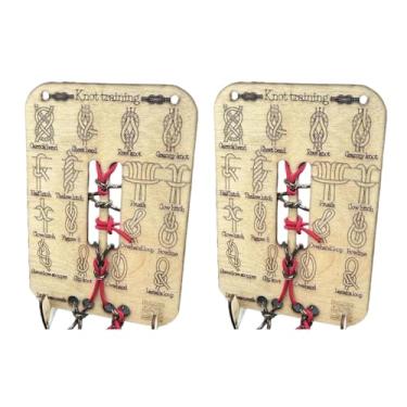 Imagem de BOALORD Kit de amarração de nó para iniciantes, placa de treinamento de nó com 16 métodos de nó, peças de paracord e guia de sobrevivência – Equipamento portátil para acampamento, pesca e mochila