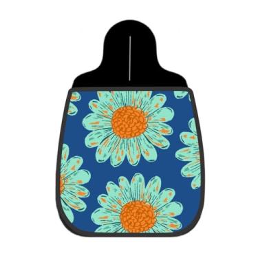 Imagem de Lixeira De Carro Organizador Margaridas Verde Água