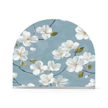 Imagem de xigua Porta-guardanapos de acrílico, porta-guardanapos de árvore de cerejeira branca para mesas cozinha restaurante decoração de casa, suporte decorativo moderno para guardanapos de coquetel de papel