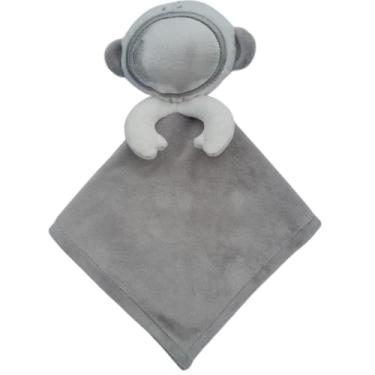 Imagem de Naninha Bebê Menino Astronauta Cinza - Acalma e Não Perde a Chupeta Anexo Prendedor