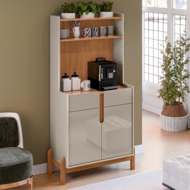 Imagem de Aparador Cantinho Café 2 Portas 2 Gavetas com Pés de Madeira Lizz Casa D