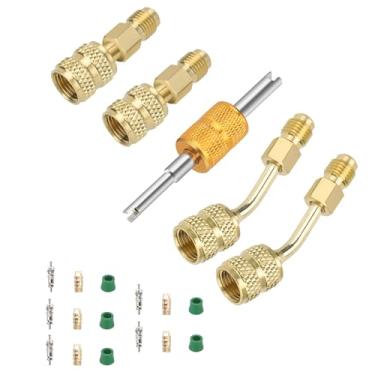 Imagem de Kit adaptador R410A Mini adaptador dividido, adaptador de mangueira de refrigerante de 45°, acoplador de 5/16 a 1/4 Mangueira de refrigerante R410A