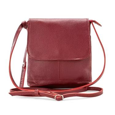 Imagem de Bolsa Transversal Jô em Couro Bovino Legítimo, Tiracolo com Alça Ajustável, 17x37x35cm, 3 Bolsos Internos, Fechamento com Zíper