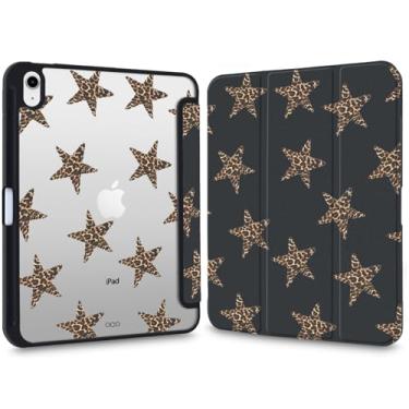 Imagem de VibrantFruitique Capa Y2k impressa para iPad Air 11 polegadas M3 (2025)/M2(2024), iPad Air 5ª/4ª geração 11 polegadas estampa leopardo estrela transparente capa híbrida rígida, com suporte de lápis e