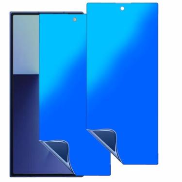 Imagem de YIEDBCX Pacote com 2 para Samsung Galaxy Z Fold 7 Matte Privacy Screen Protector Anti espião, antirreflexo, antiluz azul, película externa gradiente azul