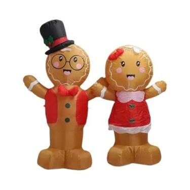 Imagem de Boneco De Neve Inflável De Natal De 1,8m Com Luzes LED Para Decoração 