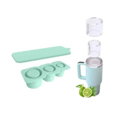 Imagem de Forma De Gelo De Silicone Com 3 Compartimentos E Tampa Para Copos De 3