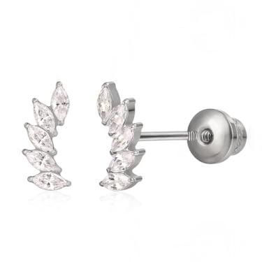 Imagem de limerencia Brincos de titânio hipoalergênico G23 para implante com parafuso traseiro Tragus 20G Helix F136 Piercing Post para orelhas sensíveis cartilagem, Titânio, Sem pedra preciosa