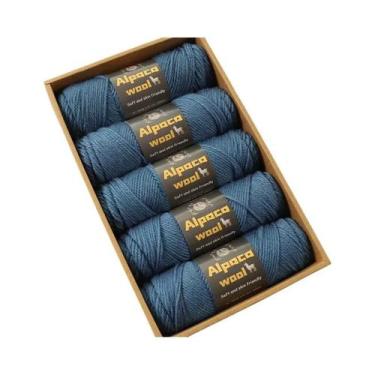Imagem de Fio De Lã De Alpaca Multicolorido 500g 245 Kit De Tricô Grosso Para Ho