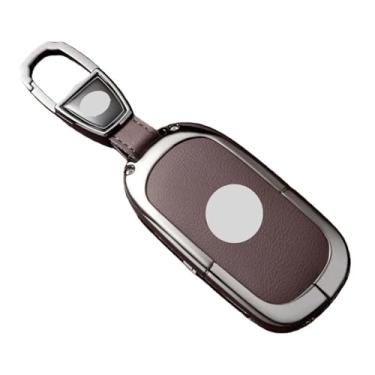 Imagem de Capa de chave de carro de liga de zinco adequada compatível com Polestones Rox 01 Jishi Shape Controle Remoto Decoração Capa Shell Chaveiro Chave Fob Capa Cas(Style 6-Brown)