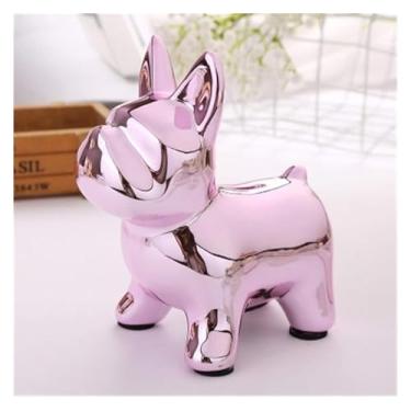 Imagem de Cofrinho de cerâmica buldogue caixa de dinheiro para cachorro estátua de cofrinho artesanato decoração de casa ornamentos de escultura de porquinho criativo buldogue infantil cofrinho decoração de