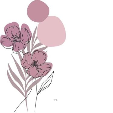 Imagem de Adesivo de Parede Floral Lavável Autocolante – Papel de Parede Decorativo Minimalista para Sala Quarto e Cozinha (Rosa,35x60)