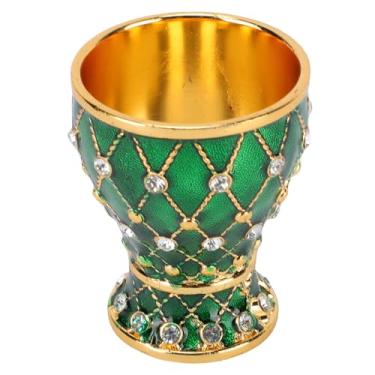 Imagem de Phefop Copo de Vinho Vintage, Copo de Liga de Zinco Multicolorido, Cálice de Vinho Decorativo, Ornamento de Evento Elegante para Comunhão, Festa de Casamento, Feriados, Bar de (ouro verde)