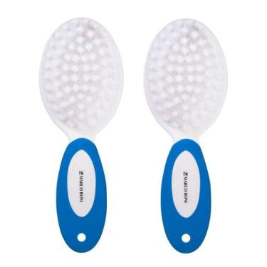 Imagem de Kit 2 Escovas Cabelo Infantil Azul Cerdas Macias Marco Boni, Azul