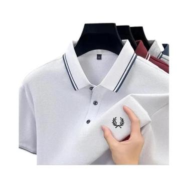 Imagem de Camisa Polo Masculina De Verão Designer Bordada 100% Algodão Puro Conf
