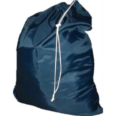 Imagem de Bolsa de roupa grande para trabalho pesado com mosca de algodão, tecido resistente pode variar com fecho de cordão. Sacos de lavanderia ideais laváveis em máquina para estudantes, dormitórios e moradores de apartamentos., Azul marino