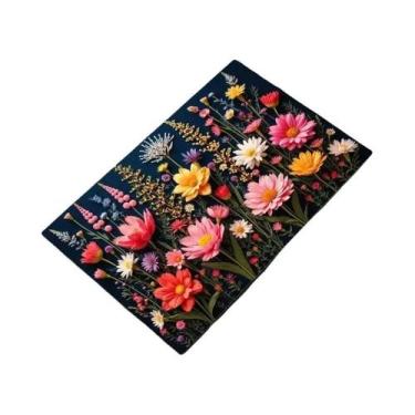 Imagem de Tapete De Entrada 3D Floral Colorido Antiderrapante Protetor De Piso I