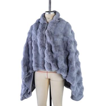 Imagem de Asixxsix Manta Térmica Vestível, 3 Níveis de Aquecimento, Portátil, Aquecimento Rápido, USB, Pele Sintética de Coelho, Acolhedora, Elétrica, para o Pescoço e Ombros