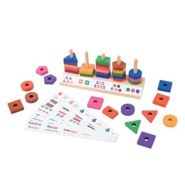 Imagem de Polibrinq Brinquedo Educativo Geomat Game Intepretar e Somar Madeira 16 Desafios