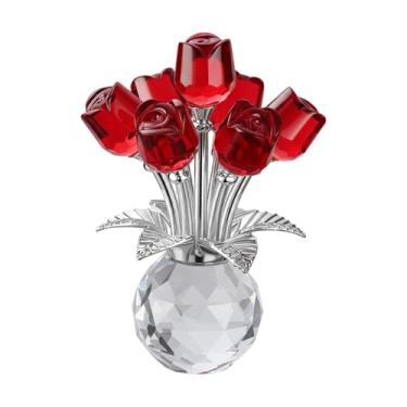 Imagem de Flores de Vidro - Figuras de Rosas Artificiais de Vidro Românticas 3D,Figuras de Flor de,para Esposa Mãe Irmã Filha Família e Amigos em Festas Noivado Cerimónias e Ano