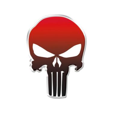 Imagem de Adesivo Decorativo Para Veiculo, Moto, Capacete, Em Relevo Facil Aplicação Justiceiro Vermelho