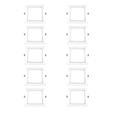 Imagem de 20 Plafon Ourolux Embutir 18w Biv 2700k Quadrado