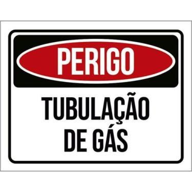 Imagem de Kit 5 Placas Perigo Tubulação De Gás 36X46 - Sinalizo