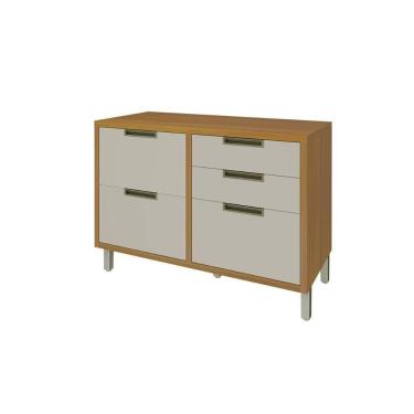 Imagem de Balcão De Cozinha Imperatriz 1 Porta E 4 Gavetas C/ Tampo 120cm Freijo/off White - Nesher