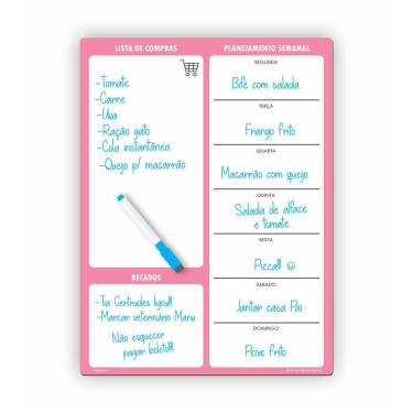 Imagem de Ímã De Geladeira Porta Recados Rosa