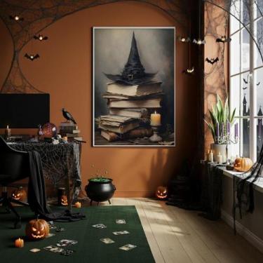 Imagem de Quadro Decorativo Os Livros De Um Bruxo - 70X50Cm - Quadros On-Line