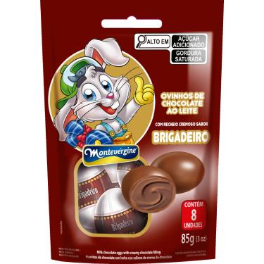Imagem de Ovinhos de Chocolate ao Leite Montevérgine Brigadeiro 85g Cremoso